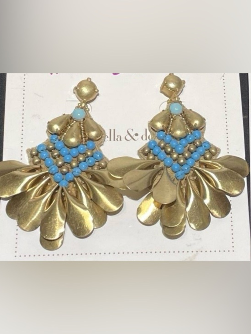 Stella & Dot Turquoise capri chandelier earrings
